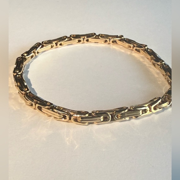 Saks fith Avenue 14k Byzantine link Unisex Bracelet Made In italy NWT $3600 - Picture 15 of 17